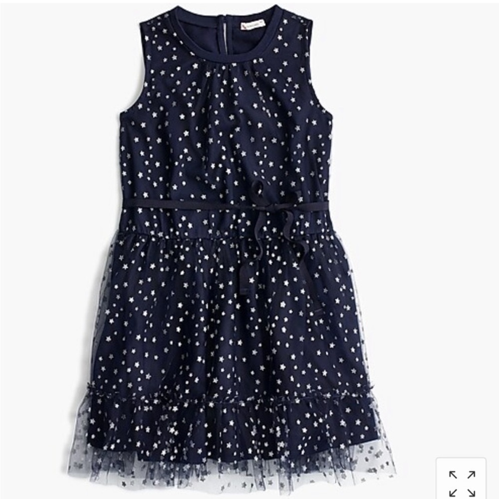 Girls Crewcuts star tulle navy blue dress 10